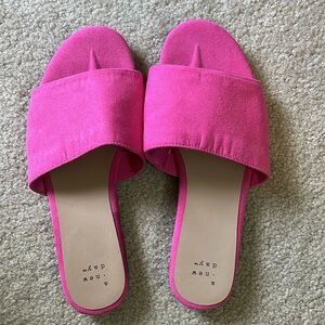 NEW A New Day Target Women's Heidi Slide Glide Slip On Sandals Hot Pink,7.5 WIDE